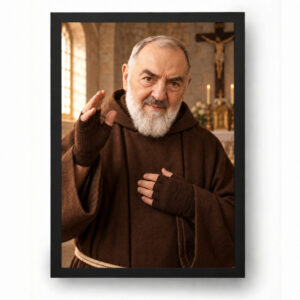 Quadro Padre Pio Retrato Realista Bênção E Proteção
