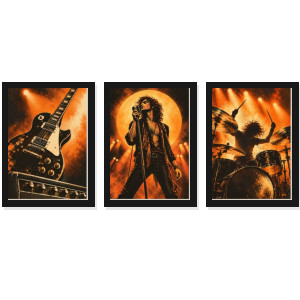 Trio Quadros Banda de Rock Vintage