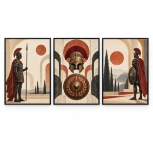 Trio Quadros Legião Romana Boho Minimalista