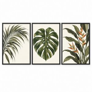 Trio Quadros Selva Boho Botânico
