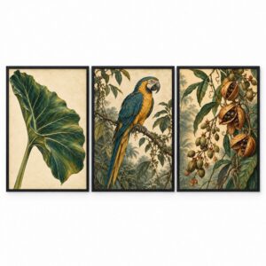 Trio Quadros Selva Boho Vintage