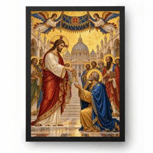 Quadro Jesus Entregando as Chaves a Sao Pedro Bizantino