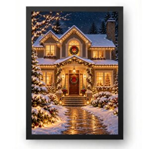Quadro Natal Casa Aconchegante