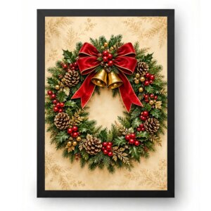 Quadro Natal Guirlanda Tradicional