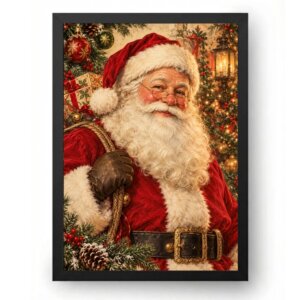 Quadro Natal Papai Noel Vintage