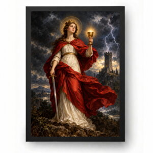 Quadro Santa Bárbara Barroca com Relâmpagos