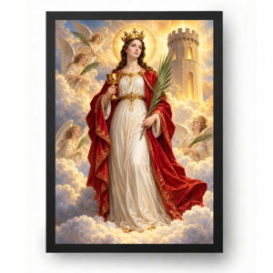 Quadro Santa Bárbara Rainha Celestial