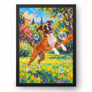 Quadro Cachorro Boxer Festa de Bolhas