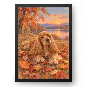 Quadro Cachorro Cocker Spaniel Doçura do Outono