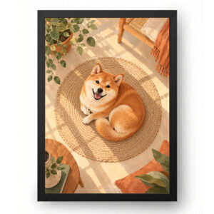 Quadro Cachorro Shiba Inu Sorriso de Domingo