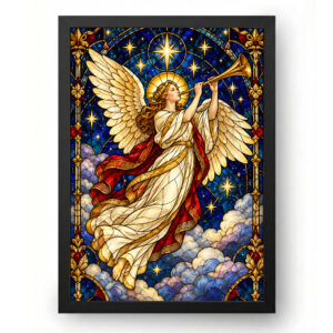 Quadro de Natal Anjo de Natal em Vitral