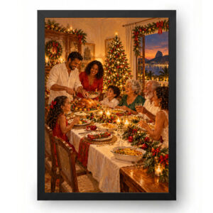 Quadro de Natal Ceia de Natal em Família