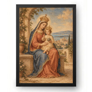 Quadro de Nossa Senhora de Nazaré Afresco Renascentista