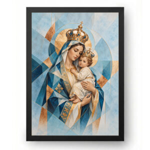 Quadro de Nossa Senhora de Nazaré Contemporânea em Azul e Cobre