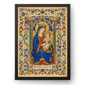 Quadro de Nossa Senhora de Nazaré Iluminura Sacra Medieval