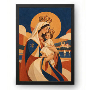 Quadro de Nossa Senhora de Nazaré Modernista em Terracota