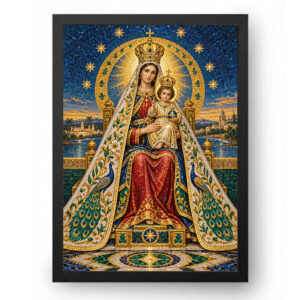 Quadro de Nossa Senhora de Nazaré Mosaico de Pedras Preciosas
