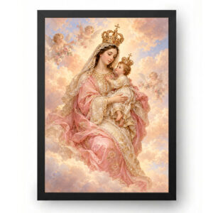 Quadro de Nossa Senhora de Nazaré Rococó em Rosa e Pérola