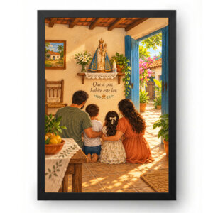Quadro de Nossa Senhora de Nazaré Sagrada Proteção do Lar