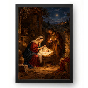Quadro Presépio Barroco à Luz de Velas