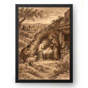 Quadro Presépio Gravura Antiga de Belém