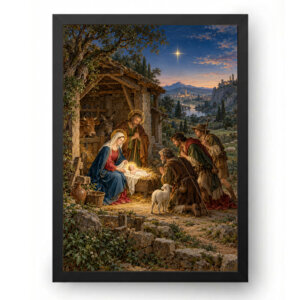 Quadro Presépio Pintura Flamenga Adoração dos Pastores
