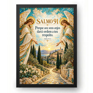 Quadro Salmo 91 Anjos em Mosaico
