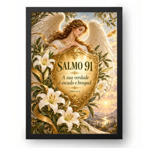 Quadro Salmo 91 Escudo entre Lírios