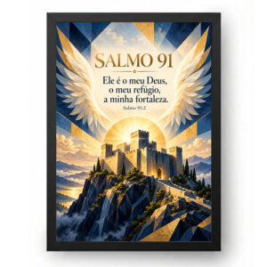 Quadro Salmo 91 Fortaleza Geométrica