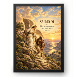 Quadro Salmo 91 Gravura do Caminho Seguro
