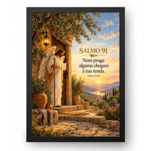 Quadro Salmo 91 Luz na Porta do Lar