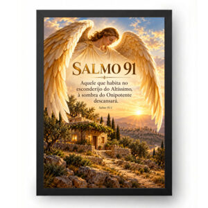 Quadro Salmo 91 Refúgio nas Asas Douradas