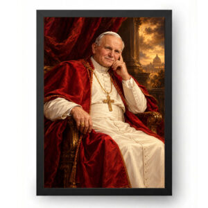 Quadro São João Paulo II Barroco Manto Vermelho