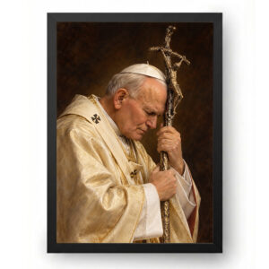 Quadro São João Paulo II Devoção à Cruz