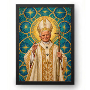Quadro São João Paulo II Mosaico Sacro